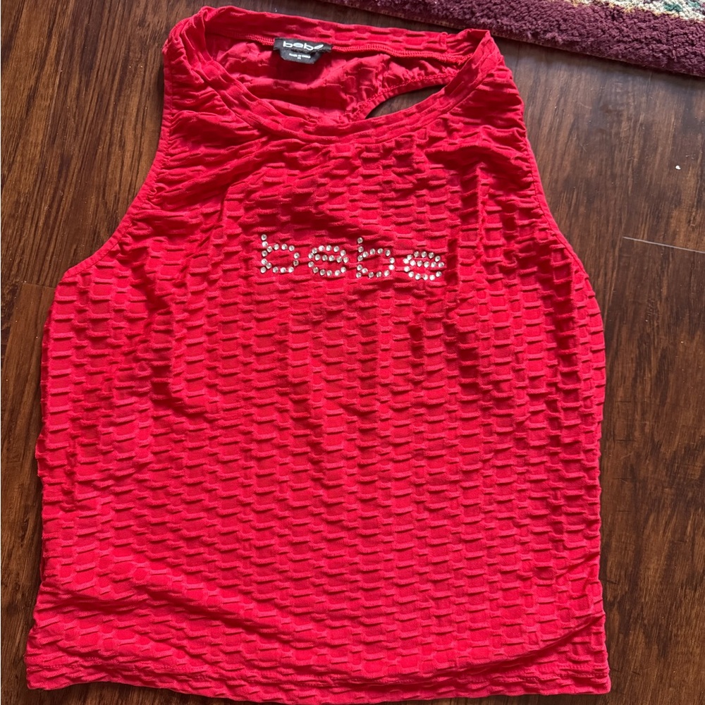 Bebe Vibrant Red Sleeveless Top
